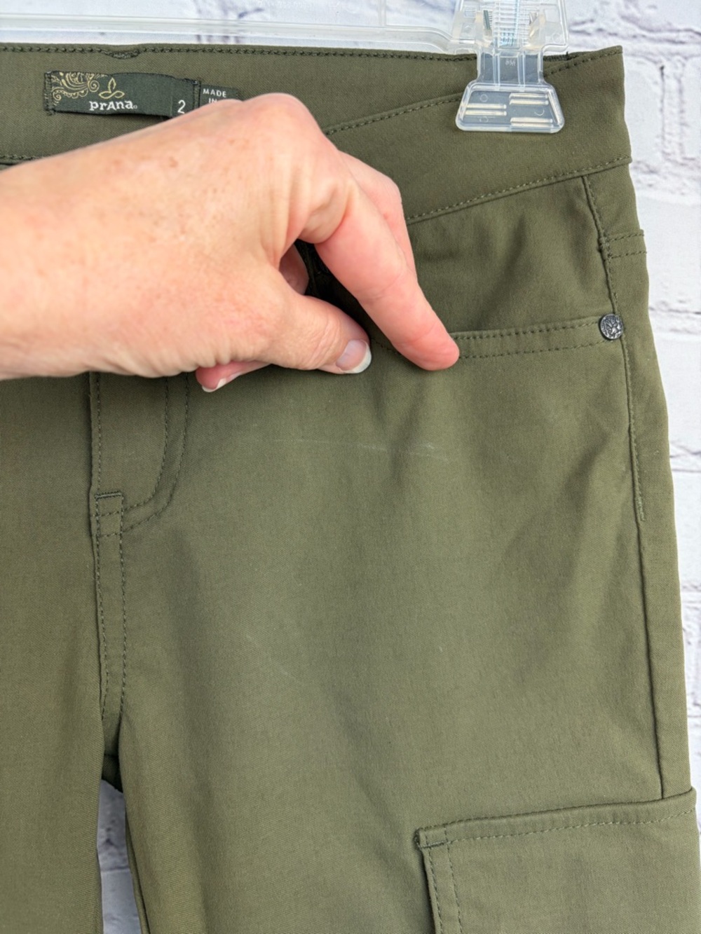 prAna Meme Pant Skinny Cargo Hiking Pants Green Sz 2 - Picture 12 of 15